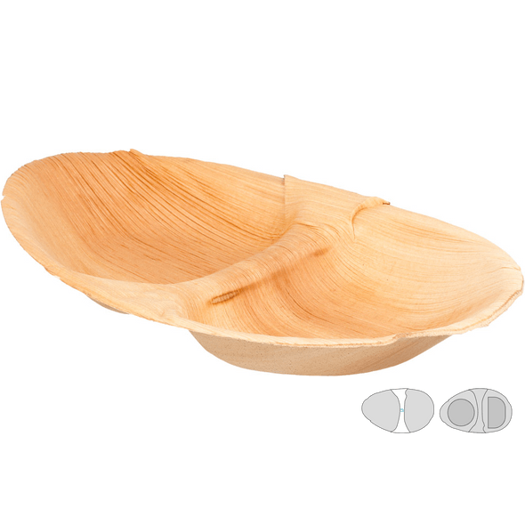 Oval Plates w/ 2 Areca Compartments Oval Plates w/ 2 Areca Compartments